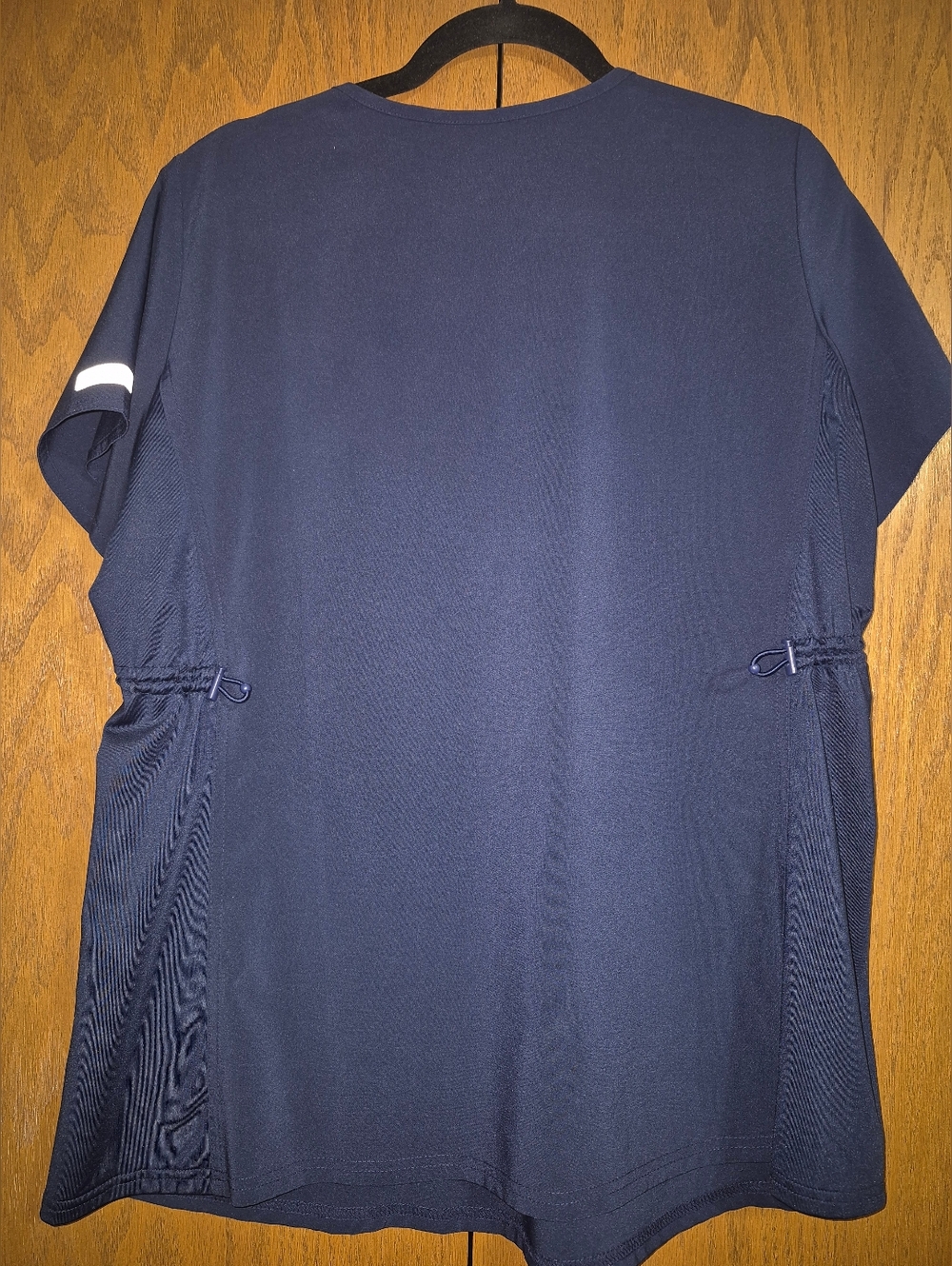 Med Couture Women's Navy MATERNITY V-Neck Medical Scrub Top - Picture 2 of 4